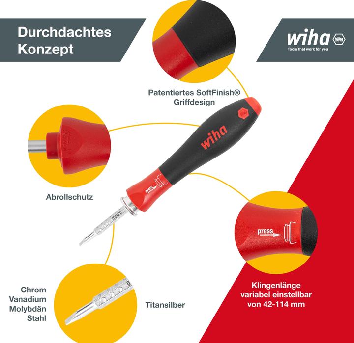 Produktbild Wiha Set SYSTEM 4 (Innensechskant, Phillipps-Kreuzschlitz (PH), Schlitzschrauben, TX)