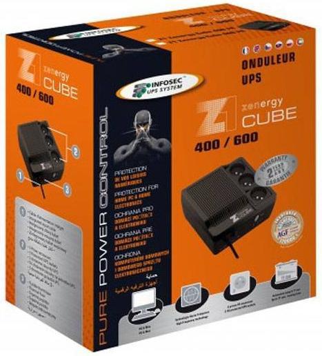 Actual product image Infosec compatible Z1 ZENERGY CUBE EX 400 (400 VA, 400 W, Standby UPS)