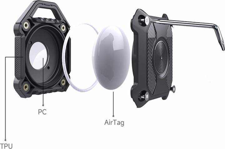 Actual product image Screenguard Airtag in Rugged Armor Case