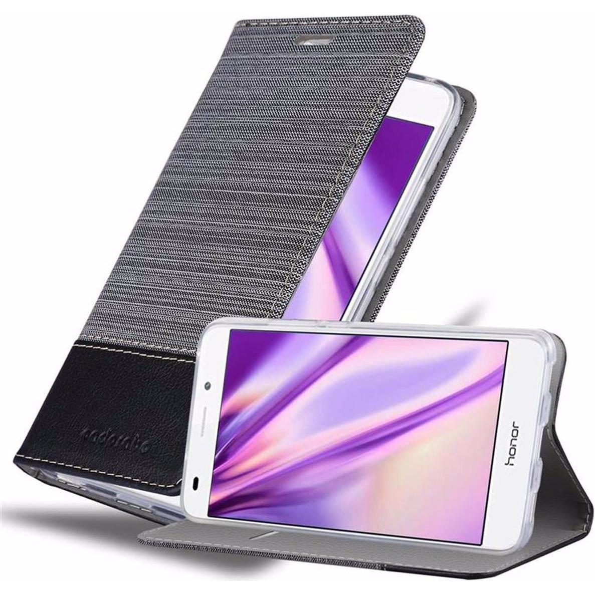 Thumbnail - Cadorabo Book Jeans Optik Cover (Honor 5C), Smartphone Hülle, Grau
