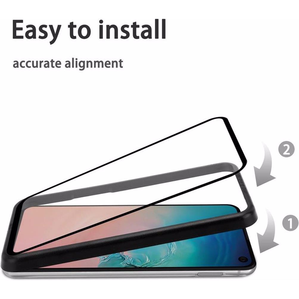 Thumbnail - Cadorabo Vollbild Displayschutzglas mit Einbauhilfe (3 Stück, Samsung Galaxy S10e), Smartphone Schutzfolie, Schwarz