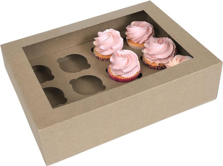 Image du produit House of Marie Cupcake Schachtel Braun für 12 Cupcakes