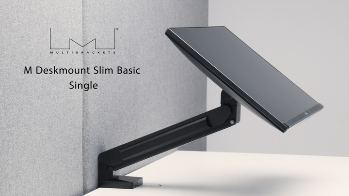 Produktbild Multibrackets Monitorhalter Slim 17-32", schwarz, Metall (Tisch, 32")