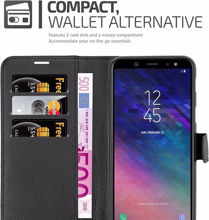 Actual product image Cadorabo Book with stand function cover (Samsung Galaxy J6 (2018))