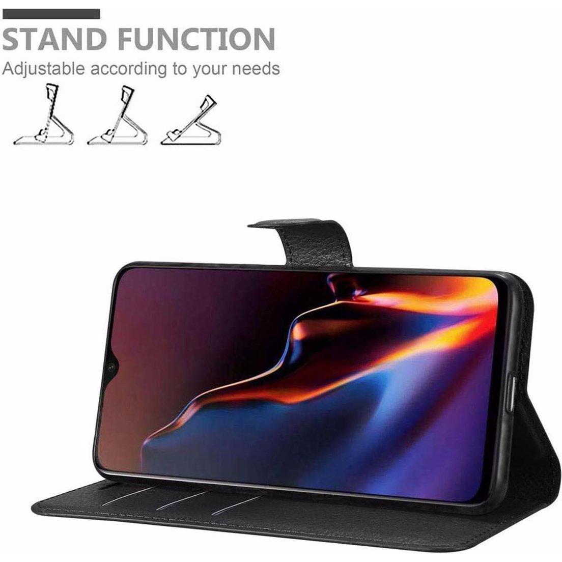 Thumbnail - Cadorabo Book mit Standfunktion Cover (OnePlus 6T), Smartphone Hülle, Schwarz