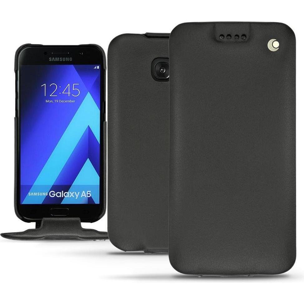 Noreve Lederschutzhülle vertikal (Samsung Galaxy A5 (2017)), Smartphone Hülle, Schwarz