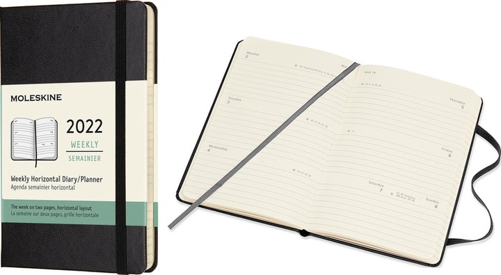 Immagine prodotto Moleskine Agenda tascabile settimanale con copertina rigida (9 x 14 cm, Inglese)
