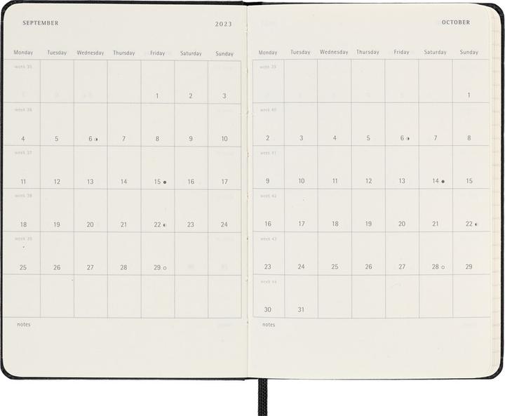 Image du produit Moleskine Agenda de poche Hard Cover Weekly (9 x 14 cm, Anglais)