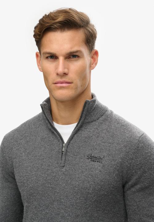 Produktbild Superdry Essential Strickpullover mit Halbreissverschluss und Stickerei (3XL)