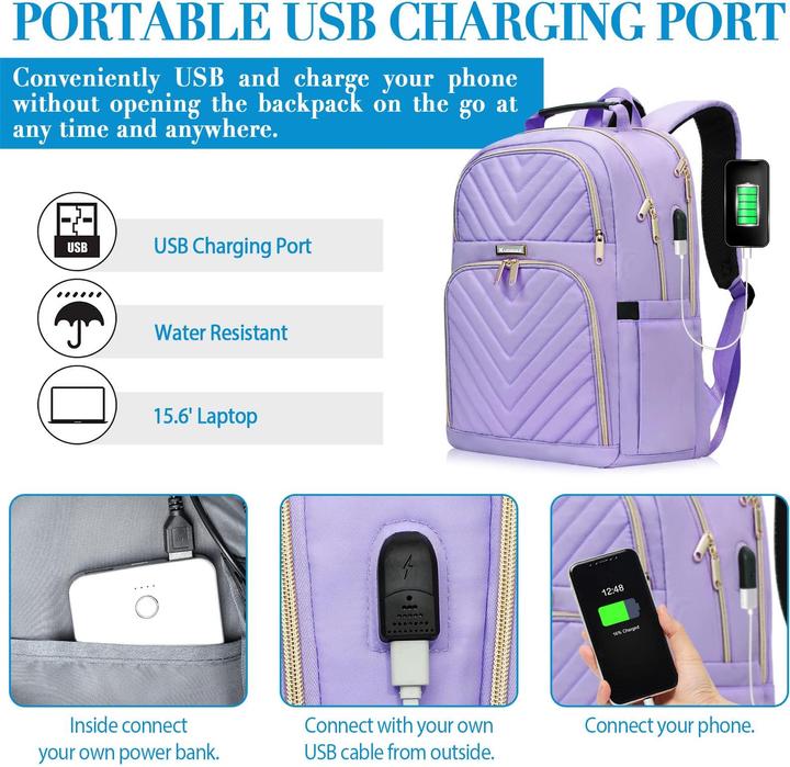 Produktbild Only-Bags.Store Schulrucksack Teenager mit USB-Ladeanschluss, Laptop-Rucksack Stylish Daypack Wasserdicht für die (30 l)