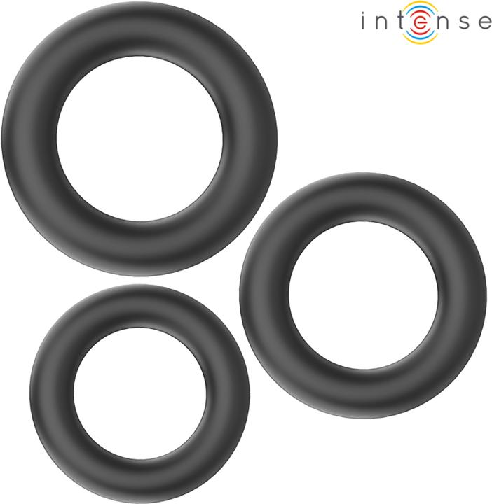 Intense Hugh 3 Basic Penisringe Aus Silikon Schwarz (17.50 cm)
