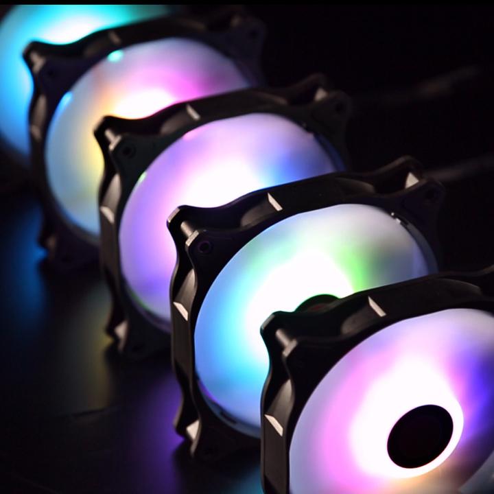 Produktbild Raijintek EOS 12 RBW ADD Lüfter, 2er-Set inkl. Controller (120 mm, 2 x)