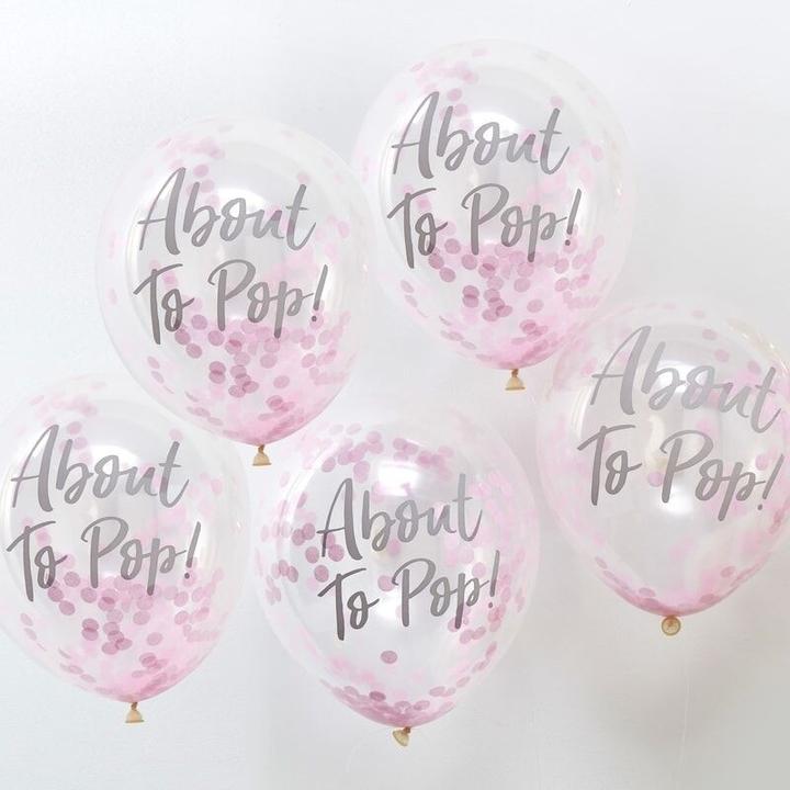 Image du produit Ginger Ray À propos de Pop! Ballons coneftti Rosa (5 x)