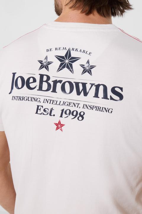 Produktbild Joe Browns Graphic Logo Tee with Front and Back Print – White (XXL)