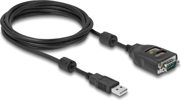 Actual product image Delock Adapter USB 2.0 Type-A to Serial RS-232 D-Sub 9 Pin 2.5 kV Galvanic Isolation 2 m (2 m, Industrial cables)