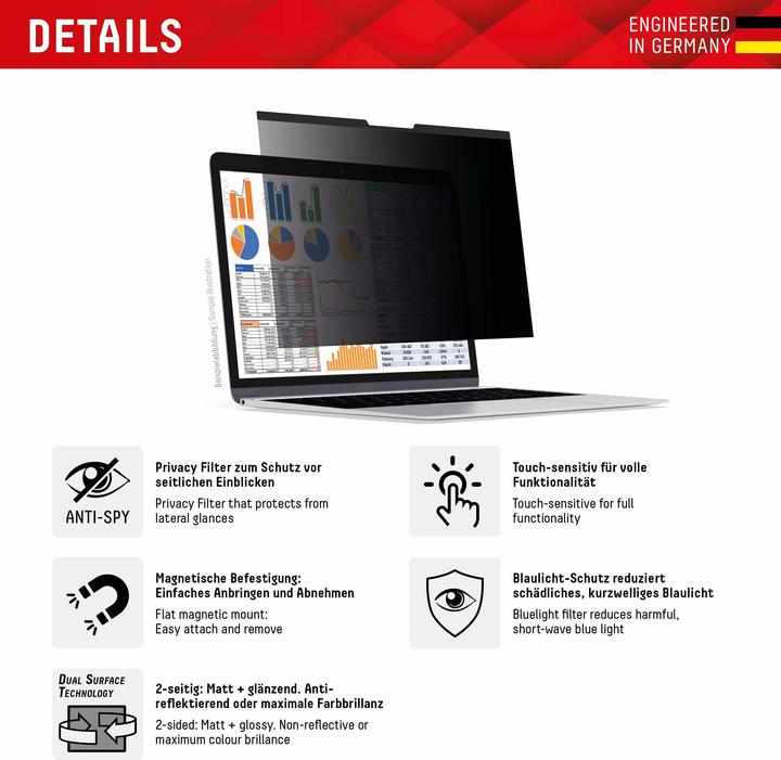 Productafbeelding Displex Privacy Safe, Laptop Blickschutzfilter (13.60", 16 : 10)