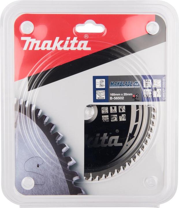 Produktbild Makita B-56502 TCT saw 165X1.9X20mm 10 ° T64 MAKBLADE PLUS