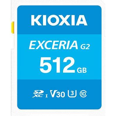 Kioxia Exceria G2 SD Card 512GB (512 GB, microSDXC, U3, UHS-I), Speicherkarte, Blau
