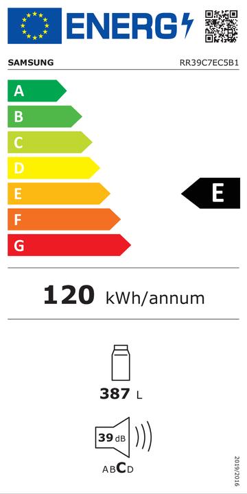 Energie-Label Samsung Chłodziarka RR 39C7EC5B1 (387 l)