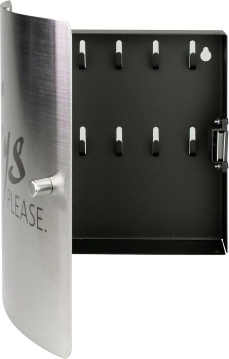 Immagine prodotto Burg Wächter Cassetta portachiavi con motivo "Keys PLEASE", 10 ganci Sportello in acciaio inox con scritte