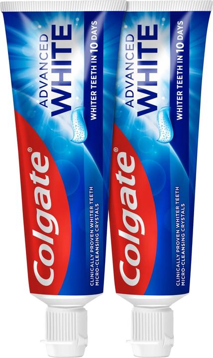 Actual product image Colgate Advanced White Whitening Anti-Stain Toothpaste 2x75 ml (75 ml)
