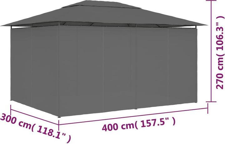 Produktbild vidaXL Gartenpavillon (400 cm, 300 cm)