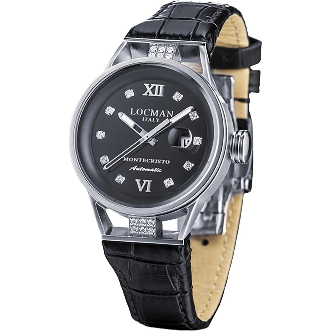Locman, Armbanduhr, Italy Damenuhr Montecristo Lady Automatik Ref. 0525D, Schwarz, (Analoguhr, 33 mm)