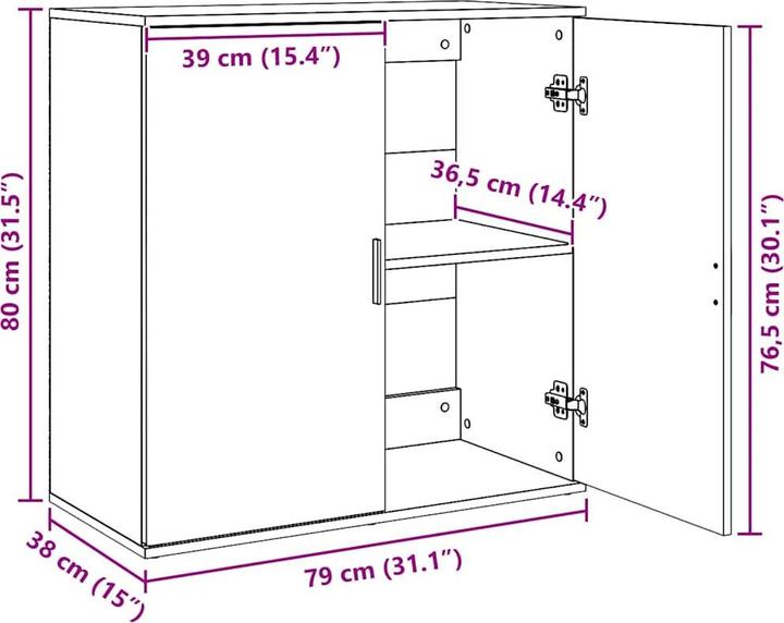 Actual product image vidaXL Sideboard (79 x 38 x 80 cm)