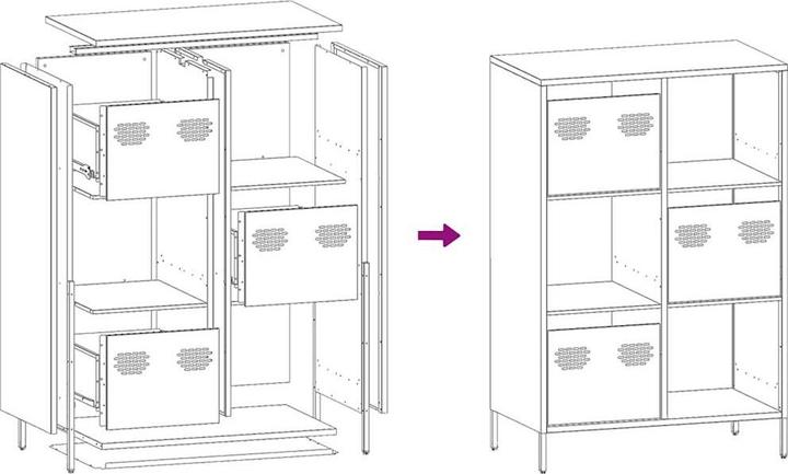 Produktbild vidaXL Highboard (68 x 39 x 103.50 cm)