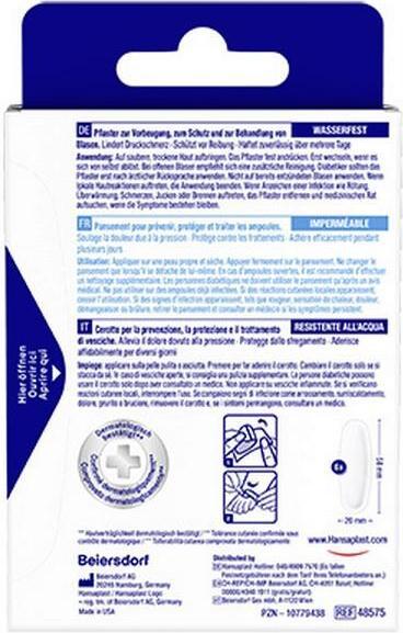 Label énergétique Hansaplast Blasen-Pflaster Zehen (6x)