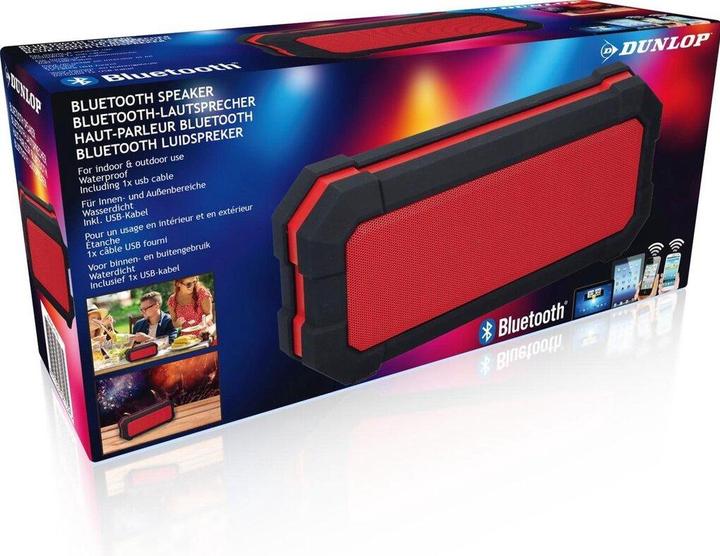 Actual product image Dunlop Bluetooth Speaker (red, 20.5cm × 5cm × 9.2cm, 0.44kg)