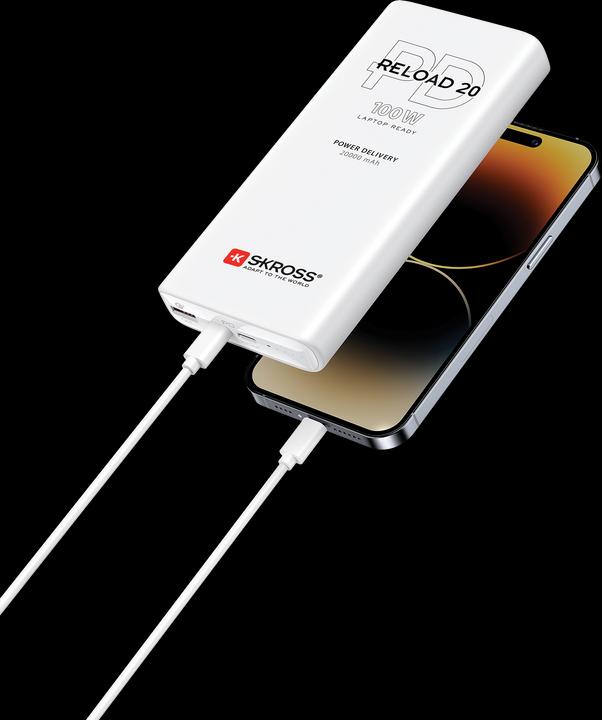 Image du produit Peter Jäckel SKROSS Banque d'alimentation RELOAD 20000 100W PD Blanc (20000 mAh, 100 W, 74 Wh)