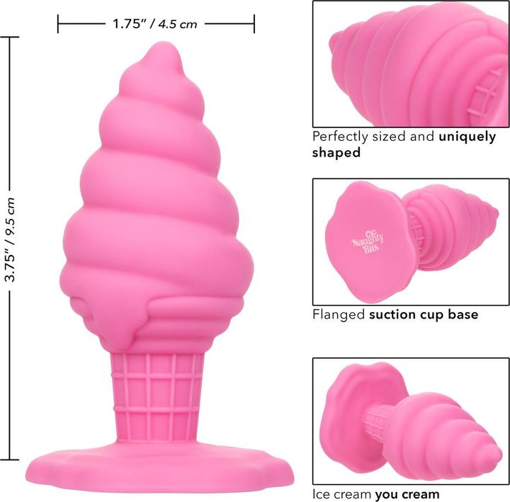 Actual product image CalExotics Naughty Bits® Yum Bum™ Ice Cream Cone Butt Plug
