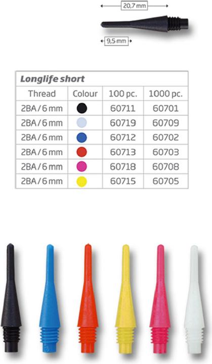 Produktbild Bull's Longlife Short 6mm(2BA)