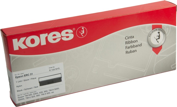 Immagine prodotto Kores Nastro per EPSON ERC 31, nylon, nero Dimensioni: (L)12,7 mm x (L)13,0 m