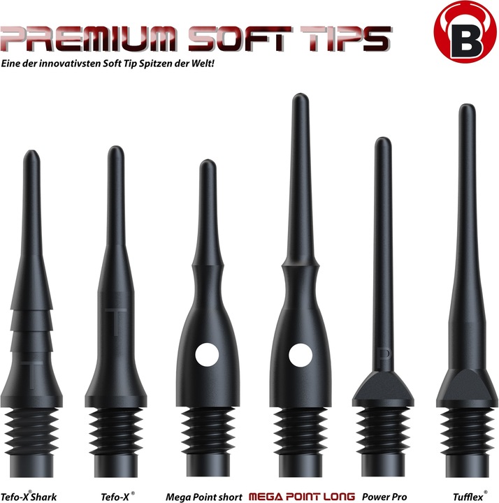 Produktbild Bull's Mega Point Tips Long 6mm(2BA)