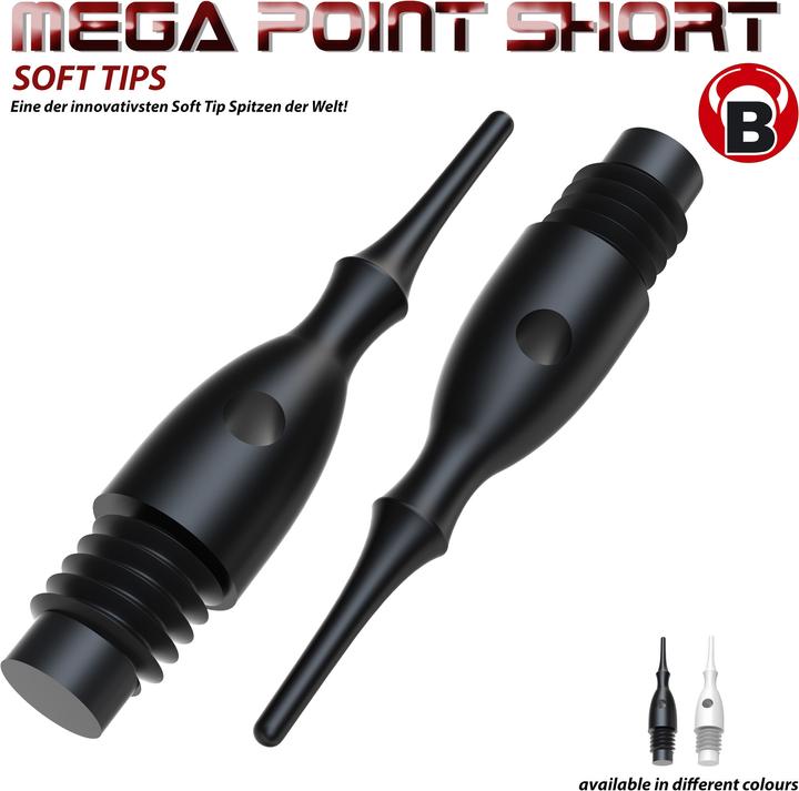 Actual product image Bull's Mega Point Tips Short 6mm(2BA)