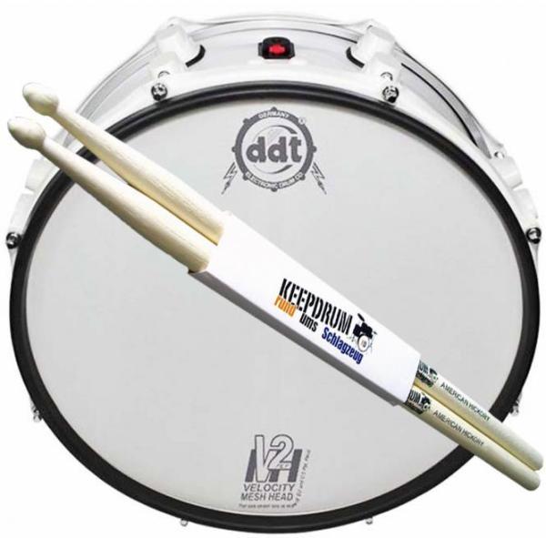 Actual product image DDT Velocity 10 2PLY Mesh Head with Drumsticks 1 Pair (Drum set)