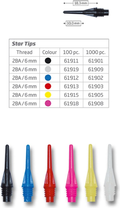 Produktbild Bull's Star Soft Tips 6mm(2BA)