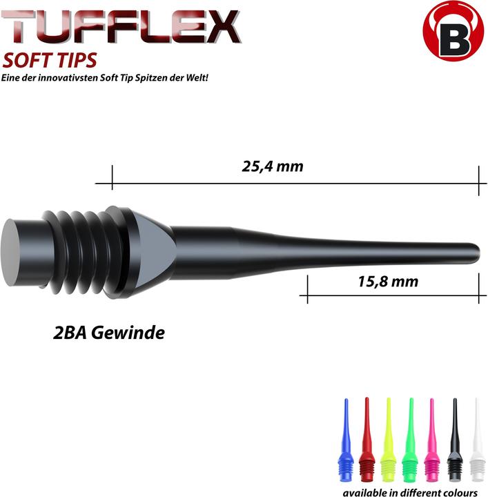 Actual product image Bull's Tufflex Soft Tips 6mm(2BA)