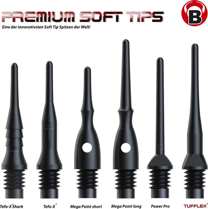 Actual product image Bull's Tufflex Soft Tips 6mm(2BA)