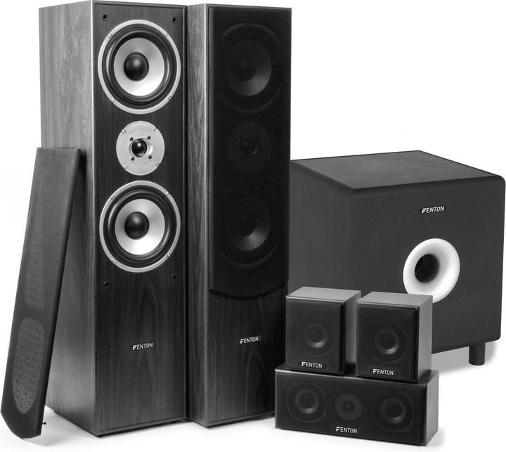 Fenton 5.1 home cinema surround speakerset 1300W met 10 inch subwoofer (Set, 200 W)