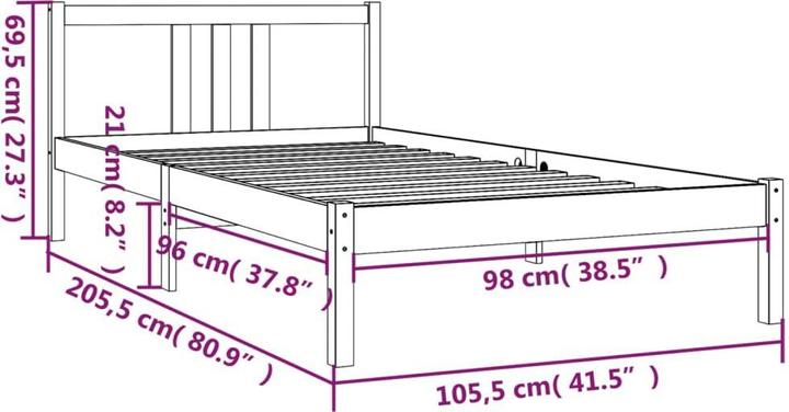 Image du produit vidaXL Bettrahmen (100 x 200 cm)