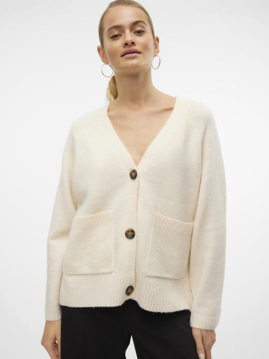 Produktbild Vero Moda Locker geschnitten V-Ausschnitt Gerippte Ärmelbündchen Strickjacke Strickjacke (L)