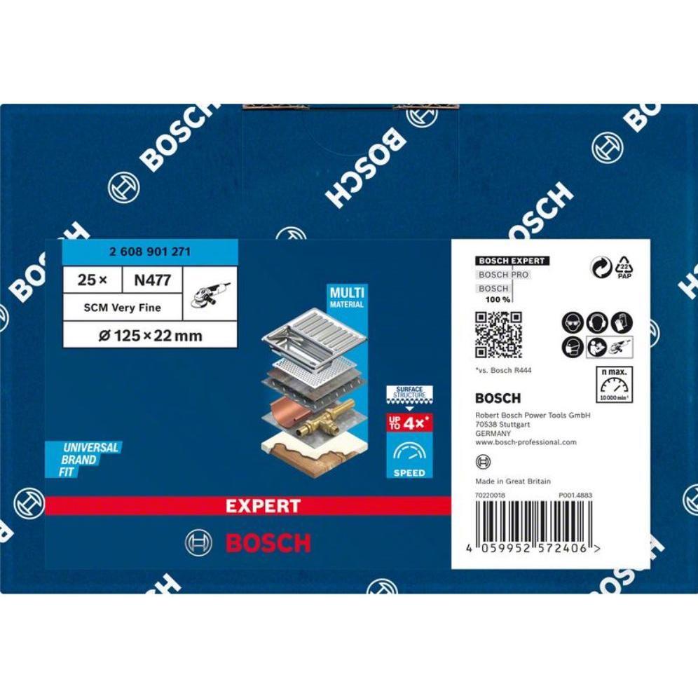 Thumbnail - Bosch Professional Zubehör, Schleifmittel, EXPERT N477 SCM Scheibe für Winkelschleifer, 125 x 22 mm, sehr fein (Sehr fei...