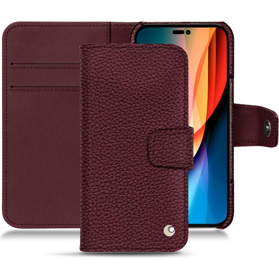 Noreve Lederschutzhülle Wallet (Apple iPhone 14 Pro), Smartphone Hülle, Violett