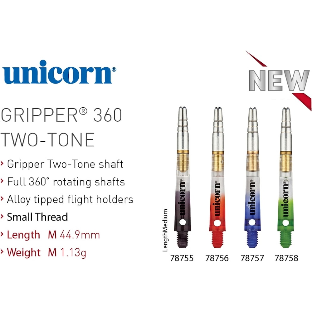 Unicorn Gripper 360 TWO-TONE Aluminium-Drehtops mit Polycarbonatshaft (M (45 mm))