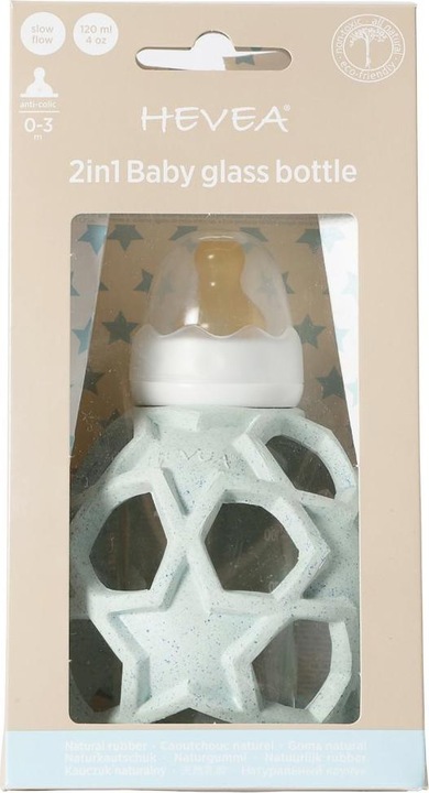 Produktbild Hevea Glasflasche mit Greifball Star 120 ml (120 ml)