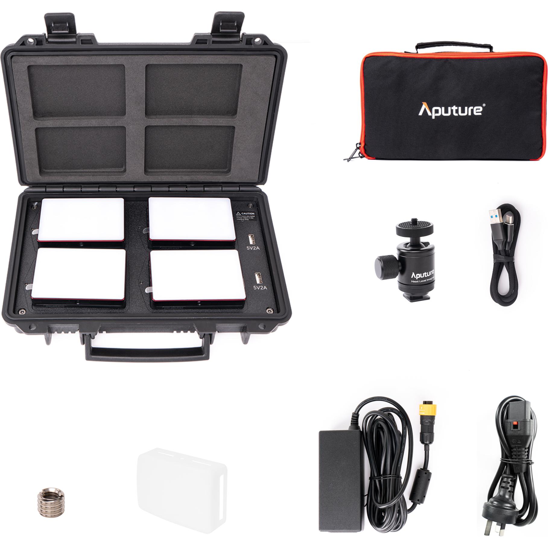 Thumbnail - Aputure MC4 light Travel Kit (Flächenleuchte, Videoleuchte), Dauerlicht, Schwarz