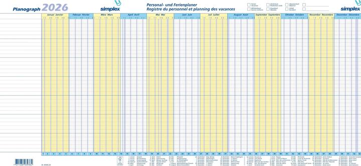 Nährwerte und Zutaten Simplex Planograph (640 x 297, Kein Einband, Französisch, Deutsch)